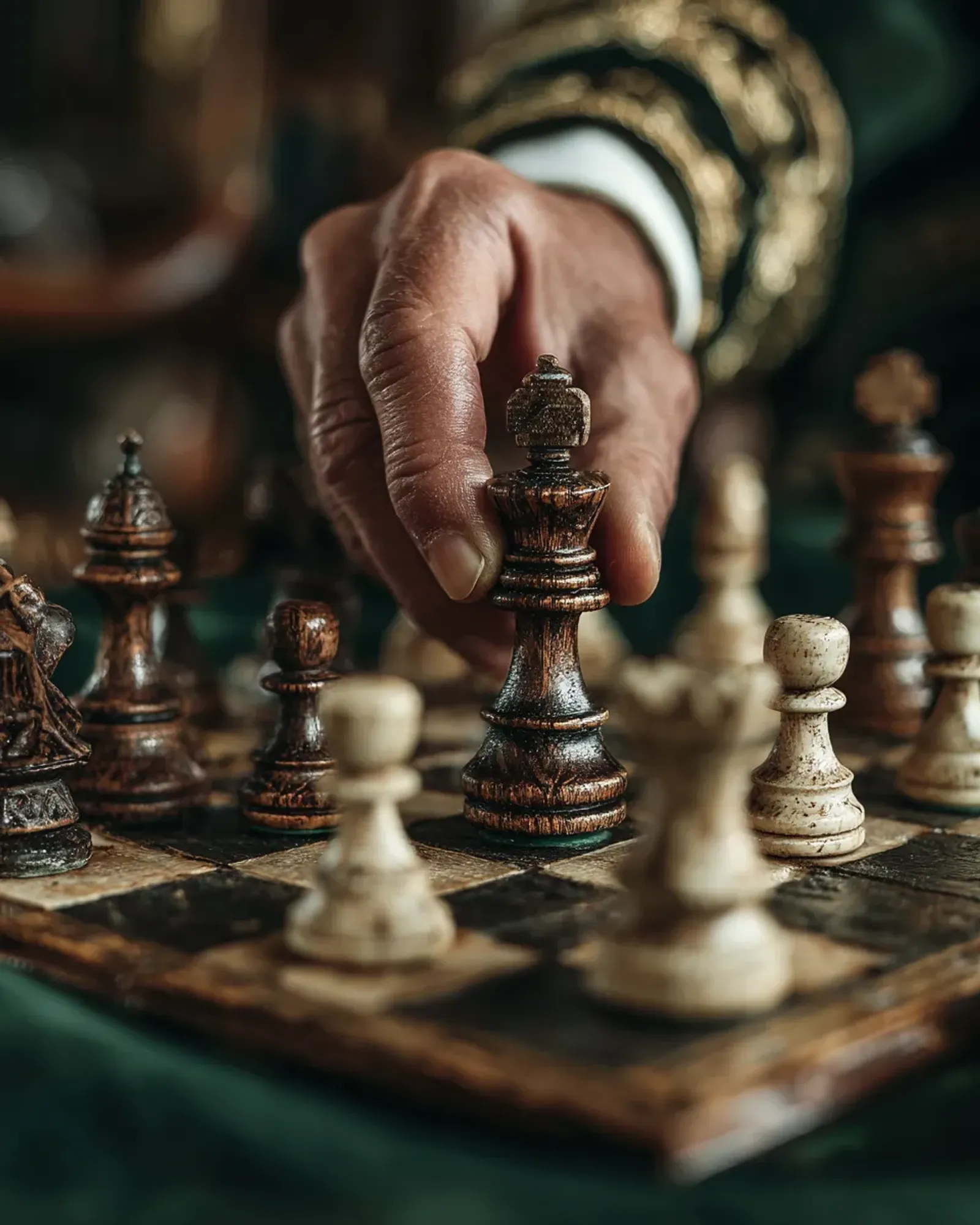 Chess pieces representing clear strategic positioning